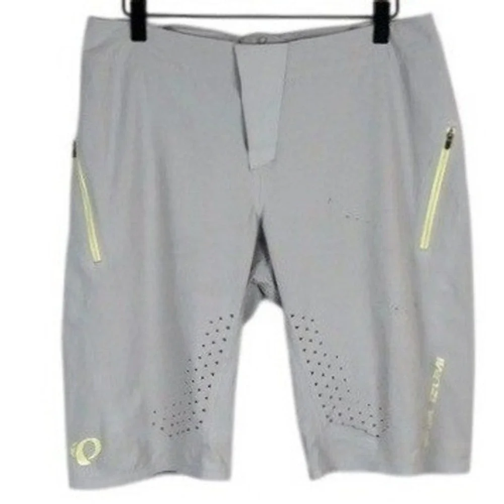 PEARL IZUMI Summit Shell‎ Cycling Shorts Women's Sz 10 Grey Neon Yellow 19212001